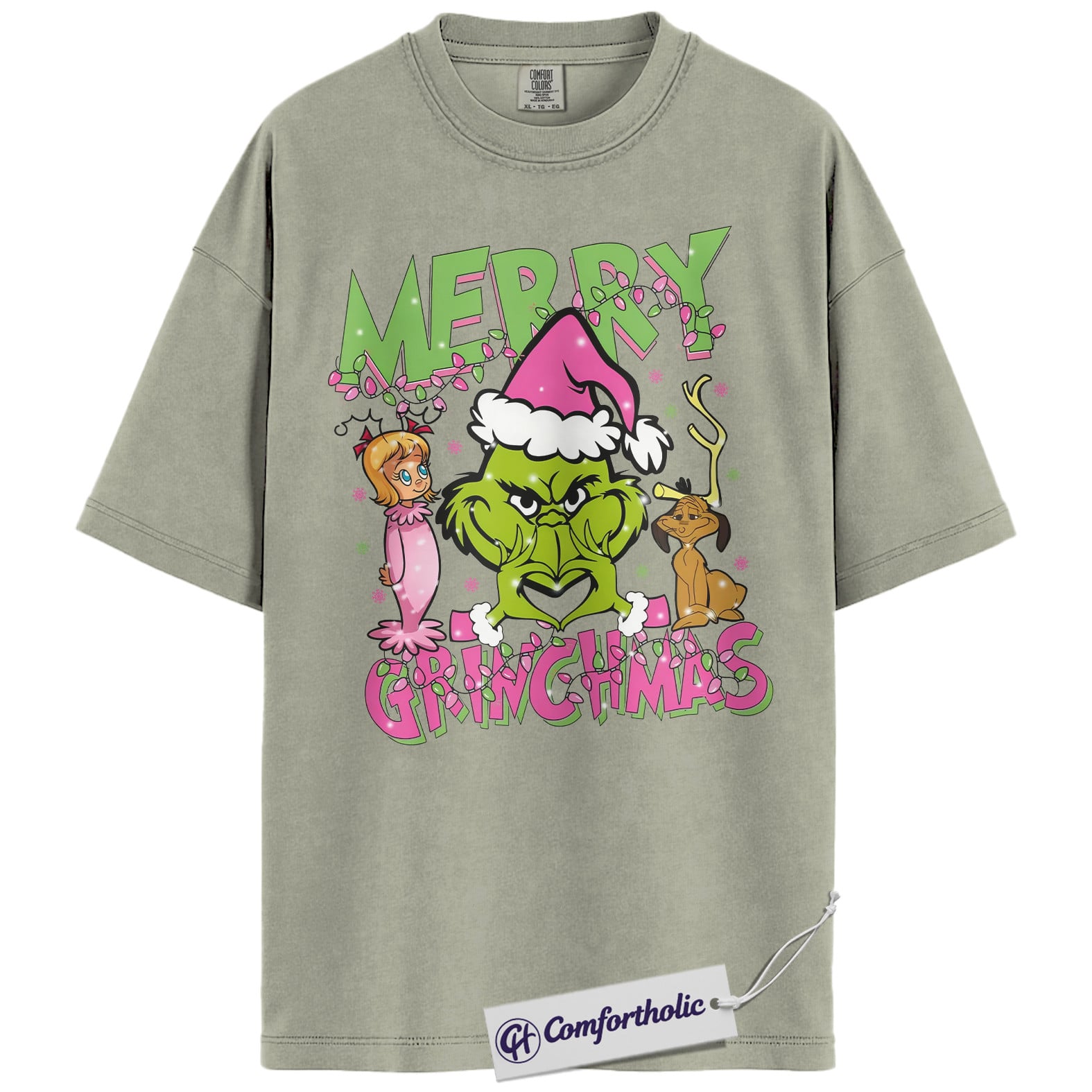 The Grinch Shirt, Christmas T-Shirt, Animated Graphic Tee, Christmas Comfort Colors Shirt - Image 7