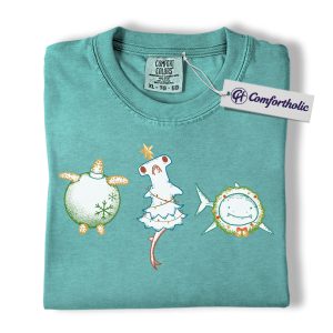 Christmas Sea Animal Shirt, Cute Turtle Hammerhead & Shark T-Shirt, Funny Ocean Lover Holiday Graphic Tee, Coastal Gift for Beach Lovers, Christmas Comfort Colors Shirt