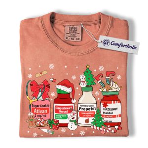 Funny Nurse Christmas Shirt, Medical Medication Holiday T-Shirt, Cute Anesthesia Pharmacology Graphic Tee, Healthcare Worker Gift, Christmas Comfort Colors Shirt