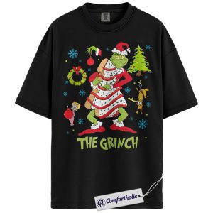The Grinch Shirt, Christmas T-Shirt, Animated Graphic Tee, Christmas Comfort Colors Shirt