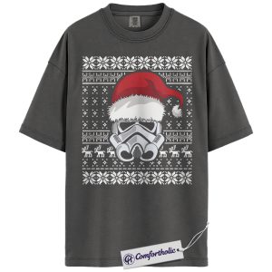 Alternative view of Stormtrooper Shirt, Christmas T-Shirt, Star Wars Graphic Tee, Christmas Comfort Colors Shirt
