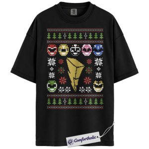 Power Rangers Shirt, Christmas T-Shirt, Power Rangers Graphic Tee, Christmas Comfort Colors Shirt