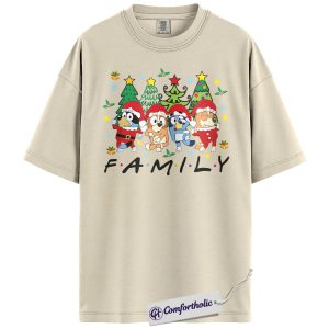 Bluey Shirt, Christmas T-Shirt, Animated Graphic Tee, Christmas Comfort Colors Shirt