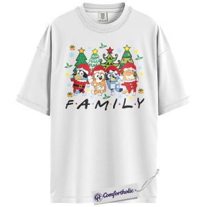 Alternative view of Bluey Shirt, Christmas T-Shirt, Animated Graphic Tee, Christmas Comfort Colors Shirt