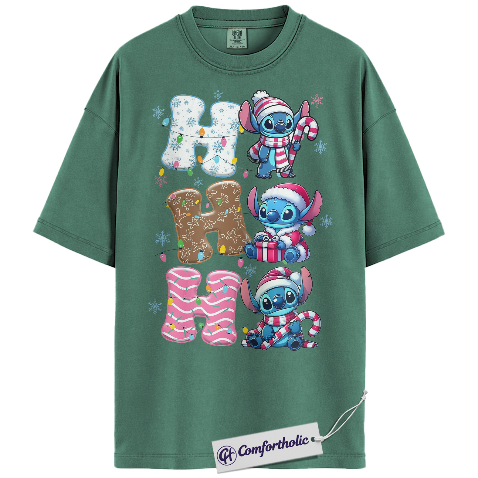 Lilo and Stitch Shirt, Disney Christmas T-Shirt, Animated Graphic Tee, Christmas Comfort Colors Shirt - Image 9