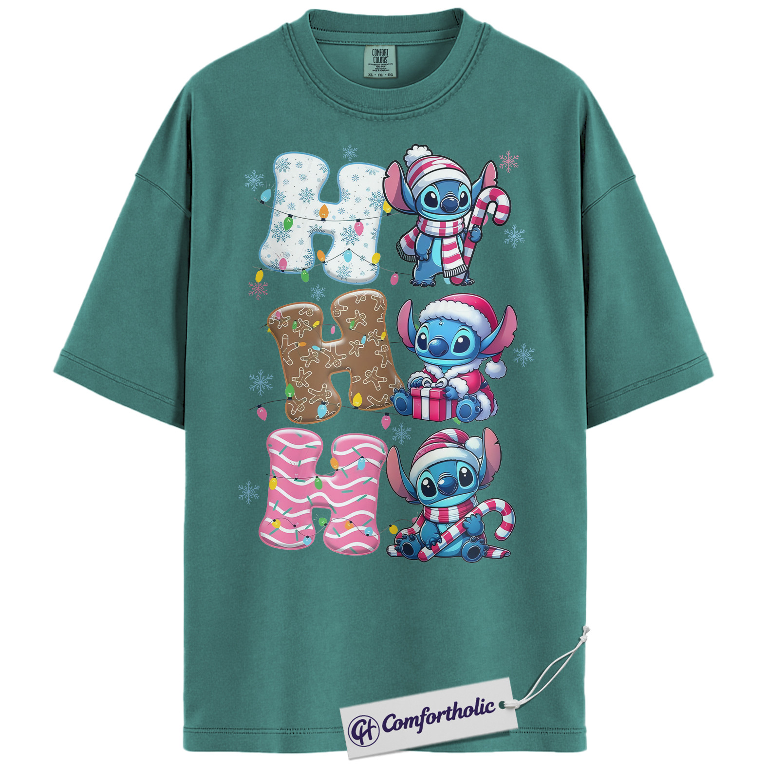 Lilo and Stitch Shirt, Disney Christmas T-Shirt, Animated Graphic Tee, Christmas Comfort Colors Shirt - Image 11