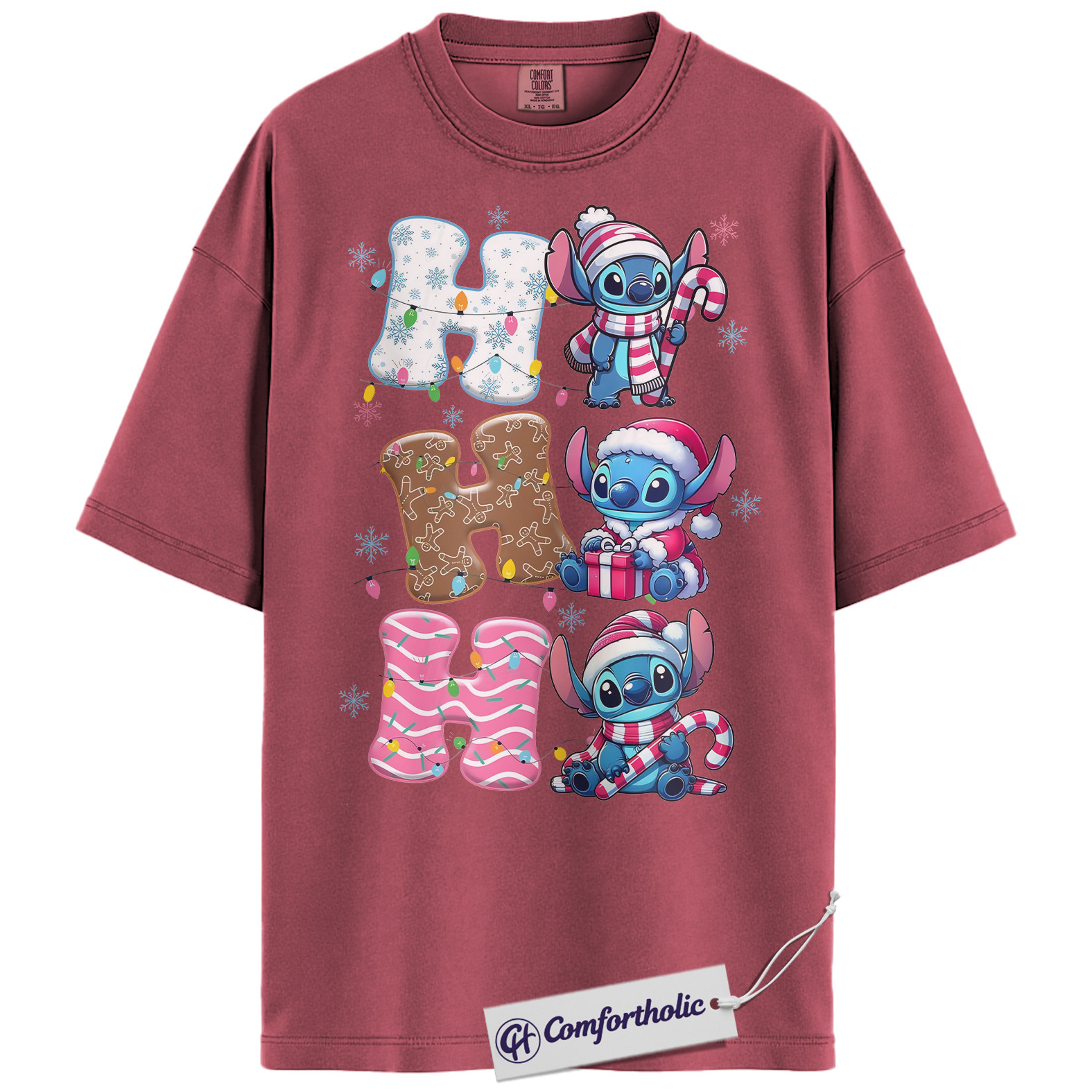 Lilo and Stitch Shirt, Disney Christmas T-Shirt, Animated Graphic Tee, Christmas Comfort Colors Shirt - Image 14