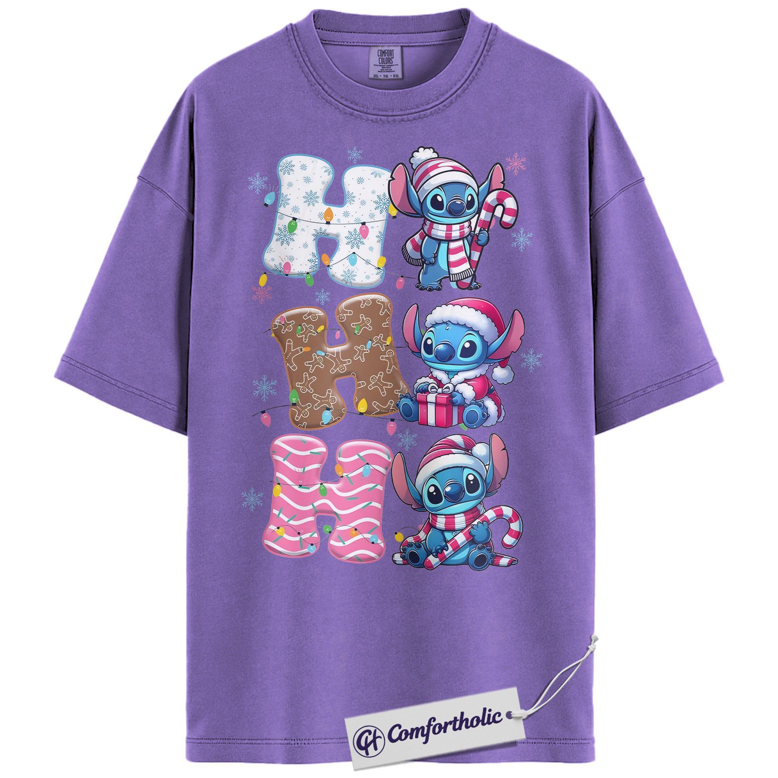 Lilo and Stitch Shirt, Disney Christmas T-Shirt, Animated Graphic Tee, Christmas Comfort Colors Shirt - Image 16