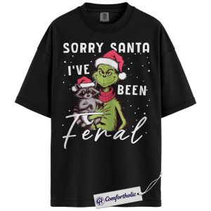 Alternative view of The Grinch Shirt, Christmas T-Shirt, Animated Graphic Tee, Christmas Comfort Colors Shirt