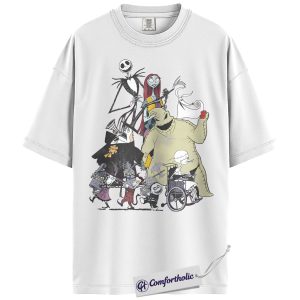 Alternative view of The Nightmare Before Christmas Shirt, Christmas & Halloween T-Shirt, Animated Graphic Tee, Comfort Colors Shirt