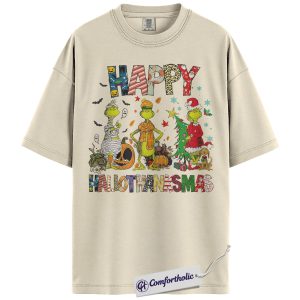 The Grinch Shirt, Christmas & Halloween T-Shirt, Animated Graphic Tee, Christmas Comfort Colors Shirt