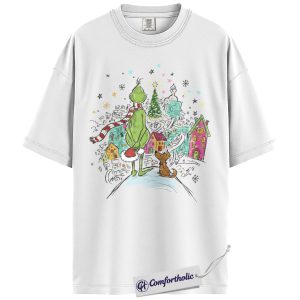 The Grinch Shirt, Christmas T-Shirt, Animated Graphic Tee, Christmas Comfort Colors Shirt