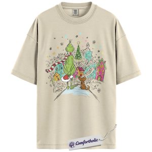 Alternative view of The Grinch Shirt, Christmas T-Shirt, Animated Graphic Tee, Christmas Comfort Colors Shirt