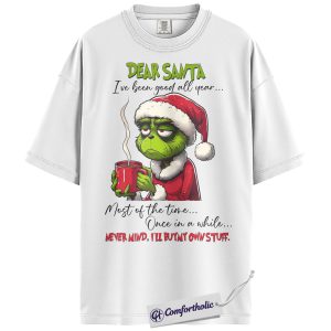 Alternative view of The Grinch Shirt, Christmas T-Shirt, Animated Graphic Tee, Christmas Comfort Colors Shirt