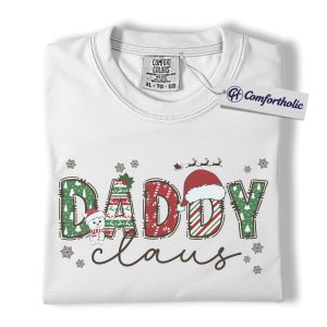 Alternative view of Daddy Claus Christmas Shirt, Funny Santa Dad Holiday T-Shirt, Cute Family Matching Graphic Tee, Gift for Dads, Christmas Comfort Colors Shirt