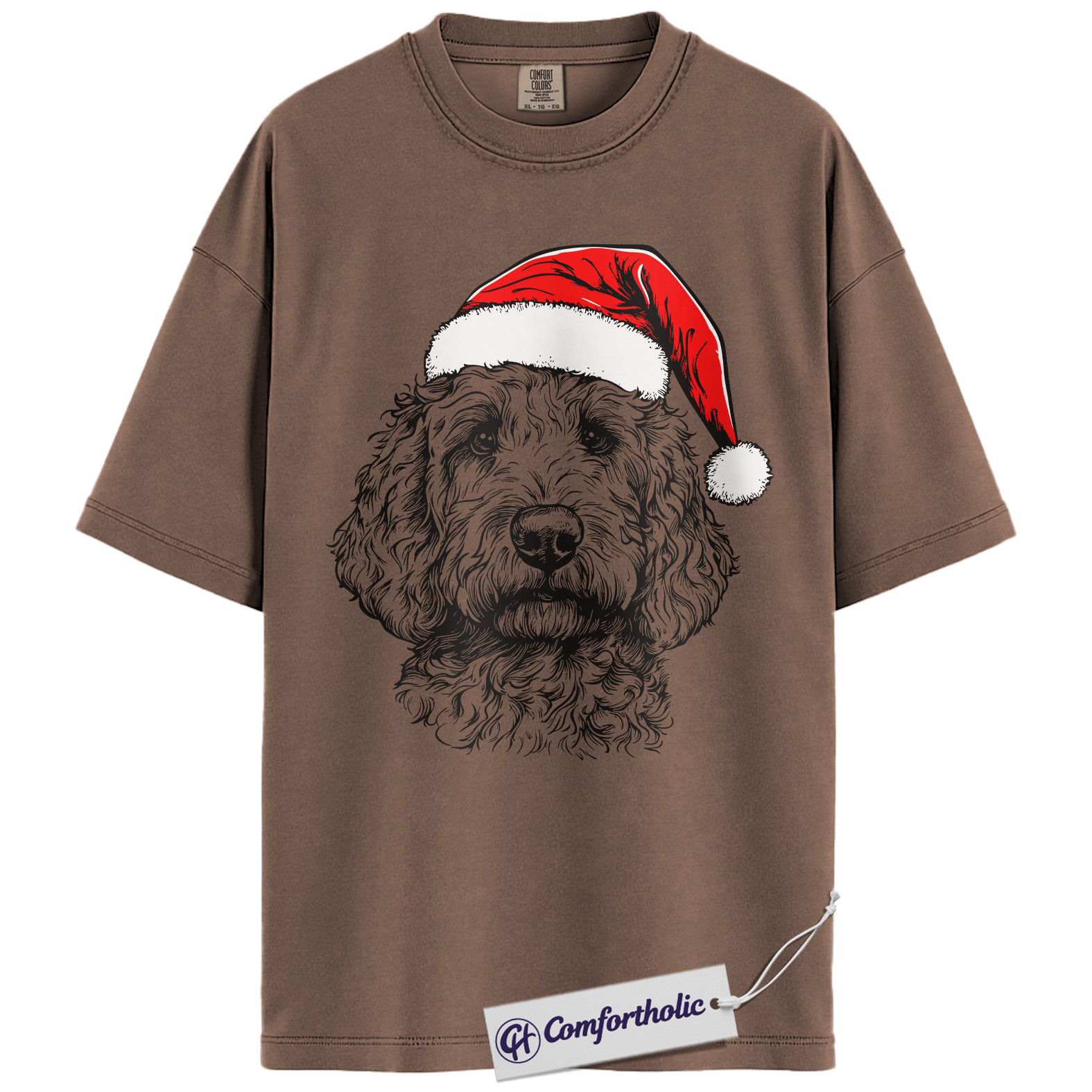 Goldendoodle Christmas Shirt, Santa Dog Holiday T-Shirt, Cute Doodle Lover Graphic Tee, Festive Gift for Dog Lovers, Christmas Comfort Colors Shirt - Image 19