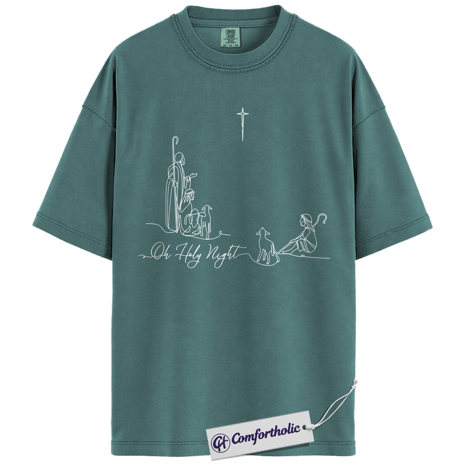 Oh Holy Night Shirt, Christian Nativity Scene T-Shirt, Minimalist Faith-Based Holiday Graphic Tee, Religious Gift for Women, Christmas Comfort Colors Shirt - Image 10