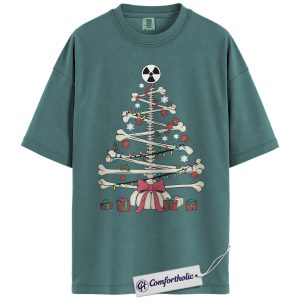 Radiology Christmas Tree Shirt, Funny X-Ray Tech Holiday T-Shirt, Medical Radiologic Technologist Humor Graphic Tee, Gift for Healthcare Workers, Christmas Comfort Colors Shirt