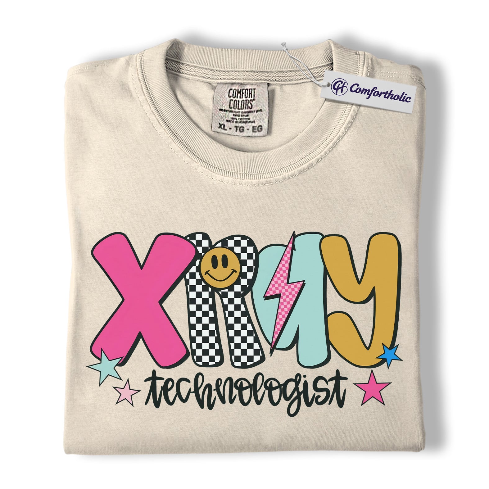 X-Ray Technologist Shirt, Retro Radiology Tech T-Shirt, Colorful Medical Worker Graphic Tee, Groovy Gift for X-Ray Technologists, Comfort Colors Shirt - Image 4