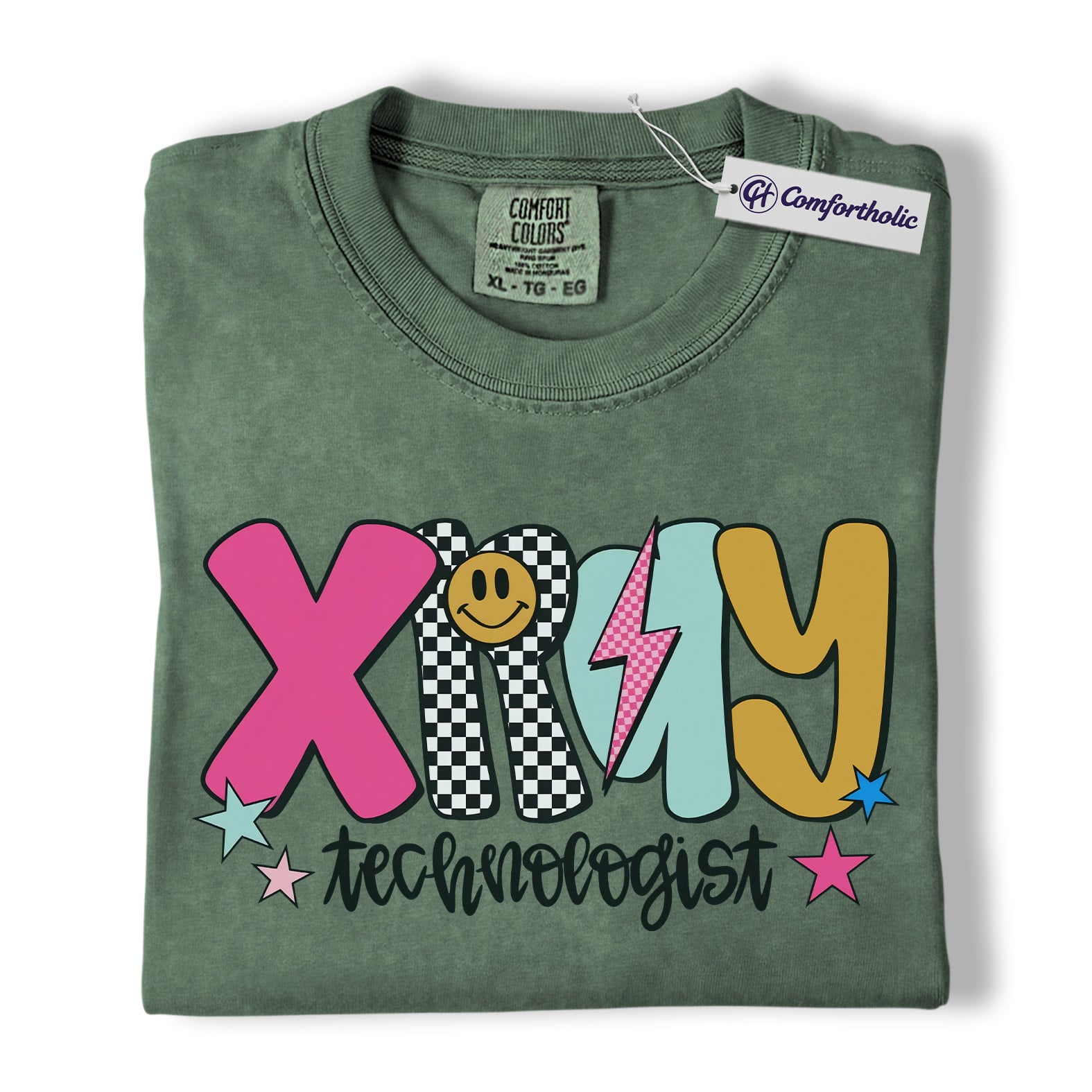 X-Ray Technologist Shirt, Retro Radiology Tech T-Shirt, Colorful Medical Worker Graphic Tee, Groovy Gift for X-Ray Technologists, Comfort Colors Shirt - Image 5