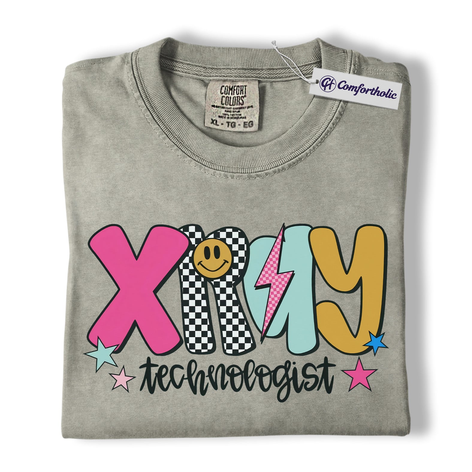 X-Ray Technologist Shirt, Retro Radiology Tech T-Shirt, Colorful Medical Worker Graphic Tee, Groovy Gift for X-Ray Technologists, Comfort Colors Shirt - Image 6