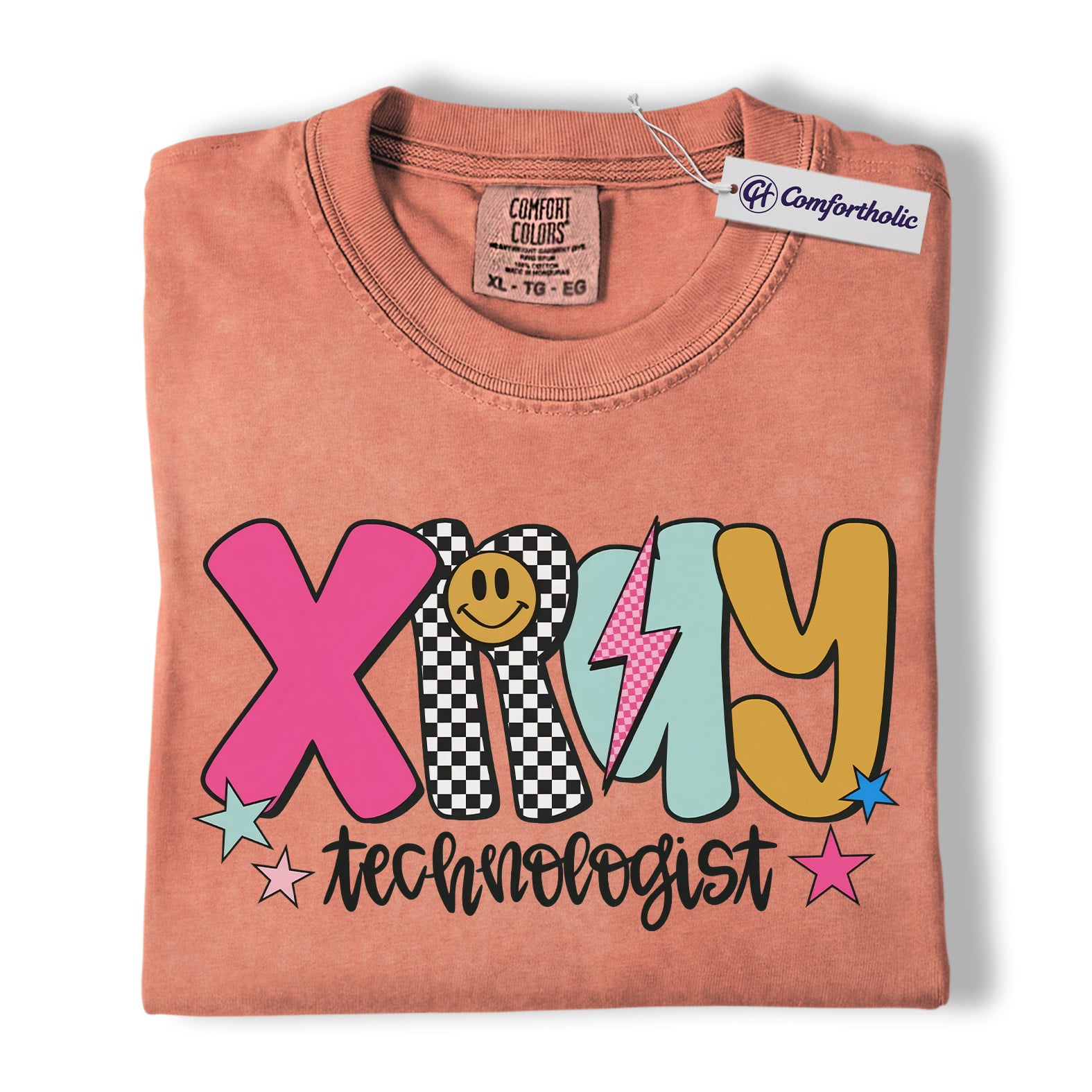 X-Ray Technologist Shirt, Retro Radiology Tech T-Shirt, Colorful Medical Worker Graphic Tee, Groovy Gift for X-Ray Technologists, Comfort Colors Shirt - Image 7