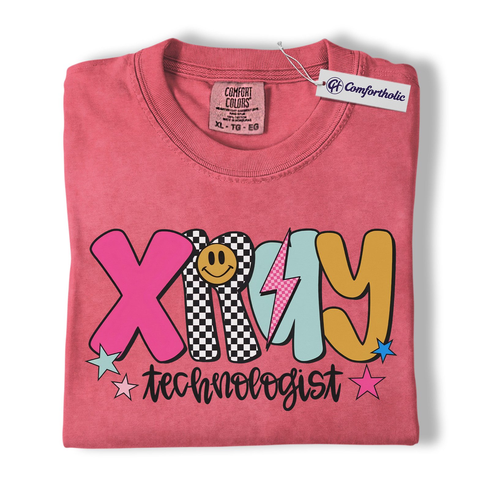 X-Ray Technologist Shirt, Retro Radiology Tech T-Shirt, Colorful Medical Worker Graphic Tee, Groovy Gift for X-Ray Technologists, Comfort Colors Shirt - Image 9