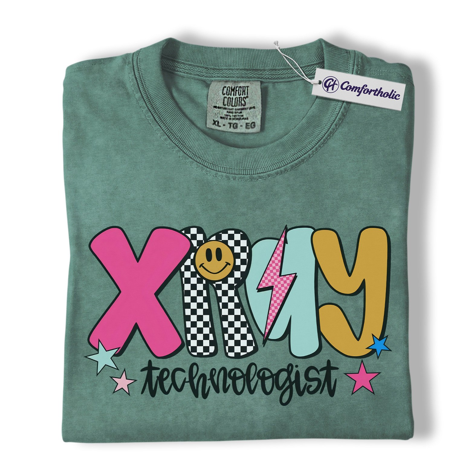 X-Ray Technologist Shirt, Retro Radiology Tech T-Shirt, Colorful Medical Worker Graphic Tee, Groovy Gift for X-Ray Technologists, Comfort Colors Shirt - Image 10