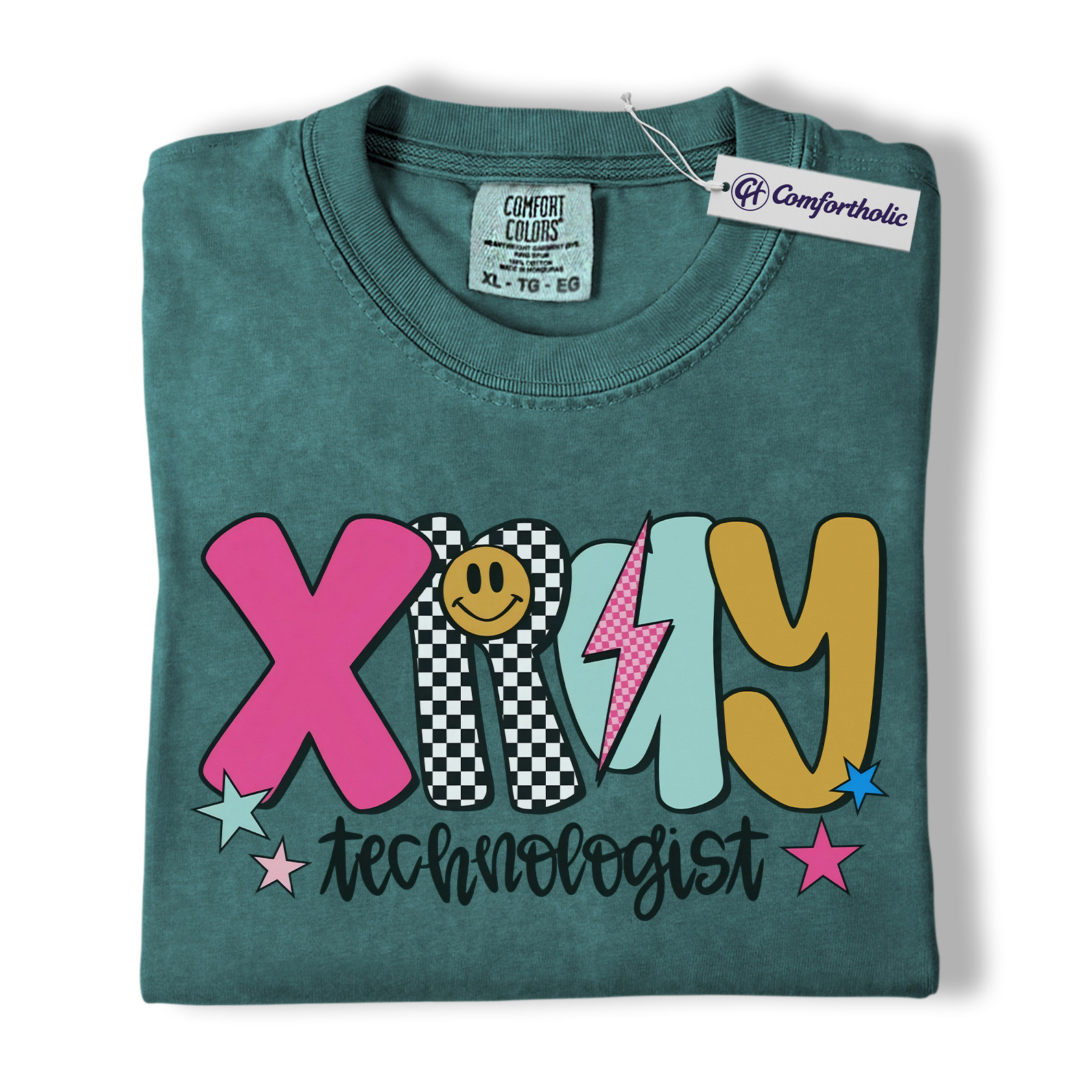 X-Ray Technologist Shirt, Retro Radiology Tech T-Shirt, Colorful Medical Worker Graphic Tee, Groovy Gift for X-Ray Technologists, Comfort Colors Shirt - Image 11