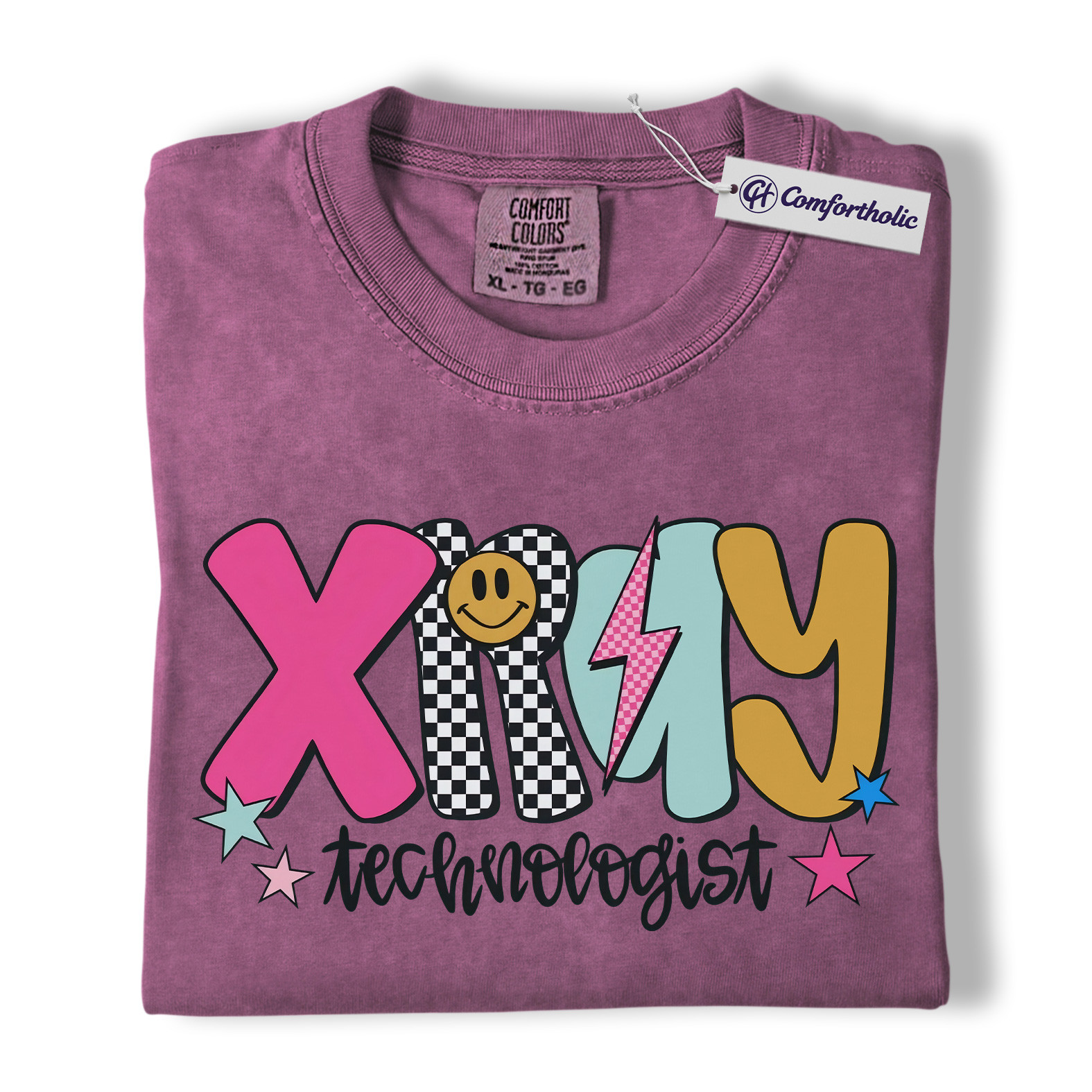 X-Ray Technologist Shirt, Retro Radiology Tech T-Shirt, Colorful Medical Worker Graphic Tee, Groovy Gift for X-Ray Technologists, Comfort Colors Shirt - Image 15