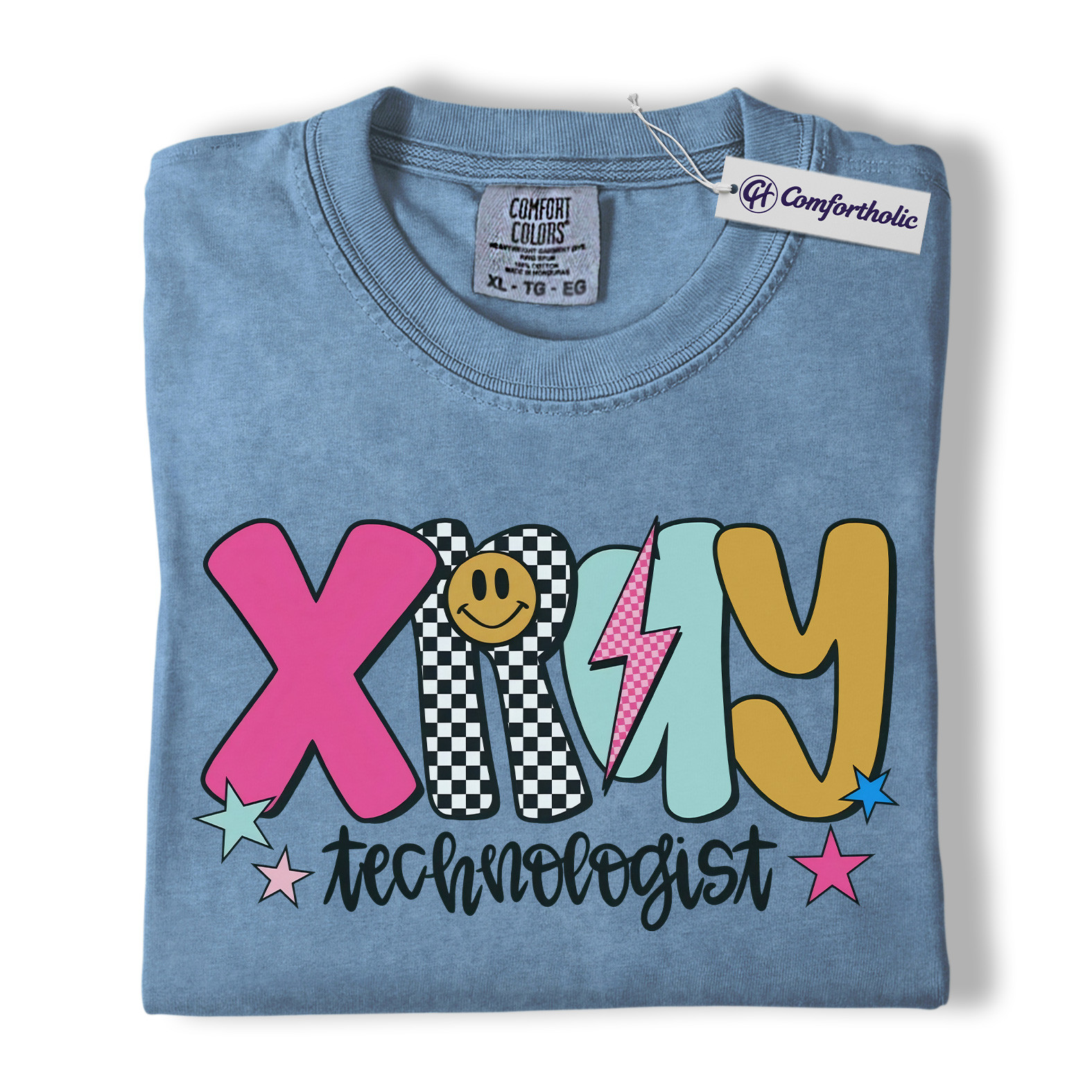 X-Ray Technologist Shirt, Retro Radiology Tech T-Shirt, Colorful Medical Worker Graphic Tee, Groovy Gift for X-Ray Technologists, Comfort Colors Shirt - Image 17