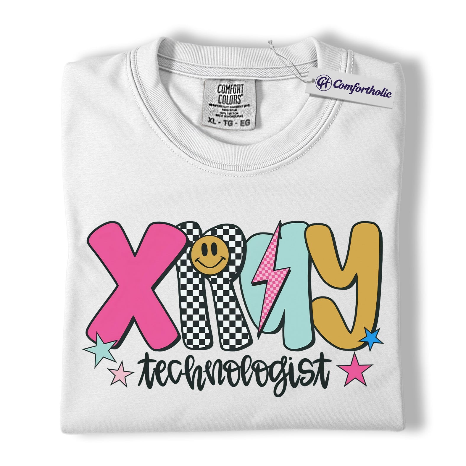 X-Ray Technologist Shirt, Retro Radiology Tech T-Shirt, Colorful Medical Worker Graphic Tee, Groovy Gift for X-Ray Technologists, Comfort Colors Shirt - Image 2