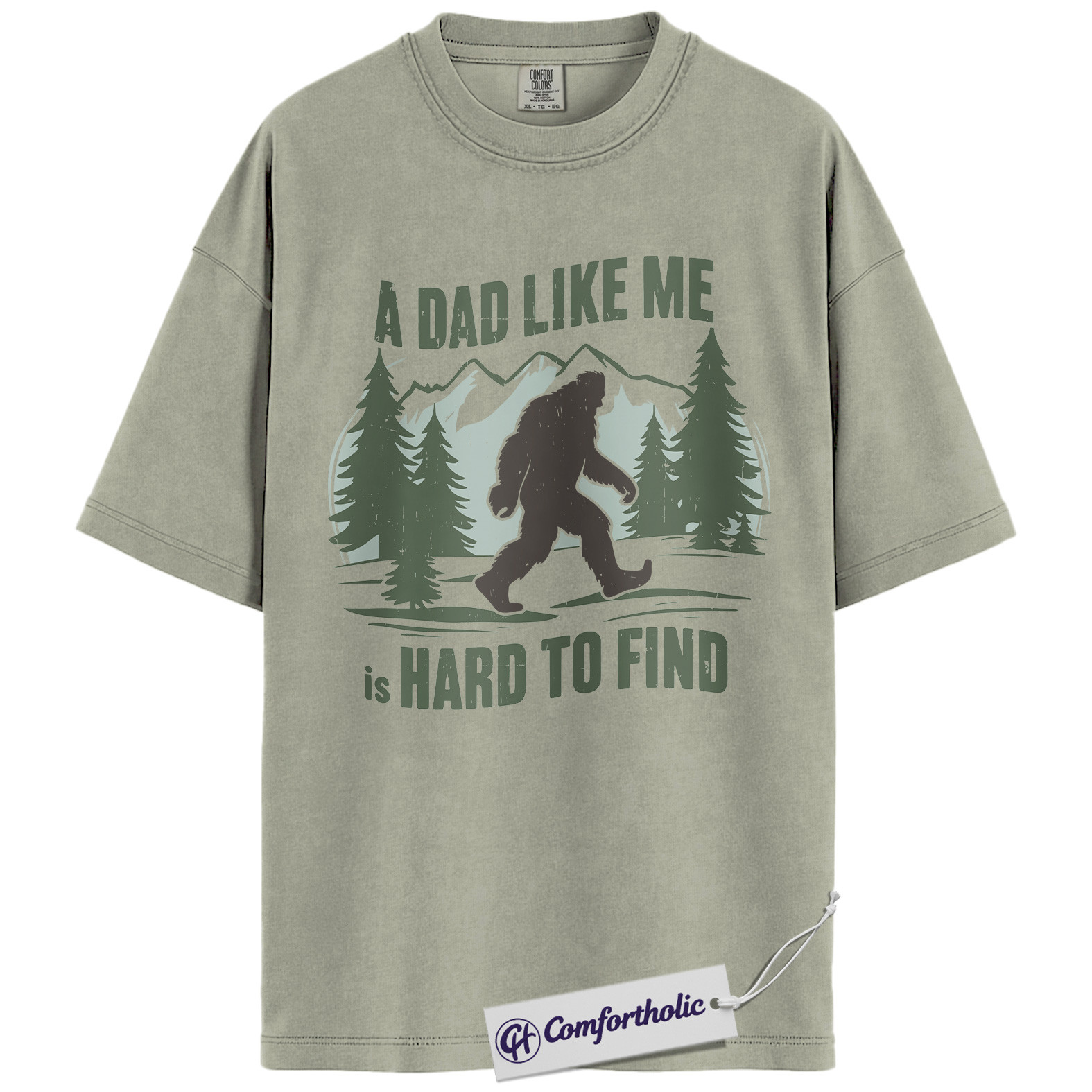 A Dad Like Me Is Hard to Find Shirt, Funny Bigfoot Father’s Day T-Shirt, Sasquatch Outdoor Graphic Tee, Gift for Outdoorsy Dads, Comfort Colors Shirt - Image 6