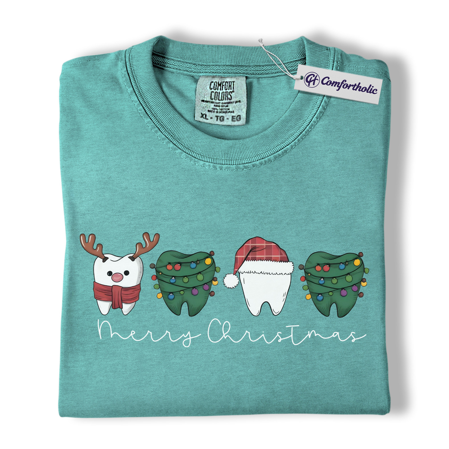 Dental Christmas Shirt, Dentist Holiday T-Shirt, Tooth Graphic Tee, Funny Dental Hygienist Gift, Christmas Comfort Colors Shirt - Image 13