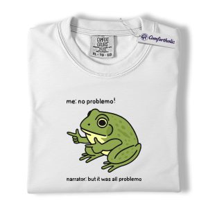 Alternative view of Funny Frog Shirt, No Problemo Meme T-Shirt, Sarcastic Humor Graphic Tee, Cute Animal Quote Gift for Meme Lovers, Comfort Colors Shirt