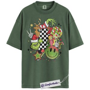 The Grinch Shirt, Christmas T-Shirt, Animated Graphic Tee, Christmas Comfort Colors Shirt