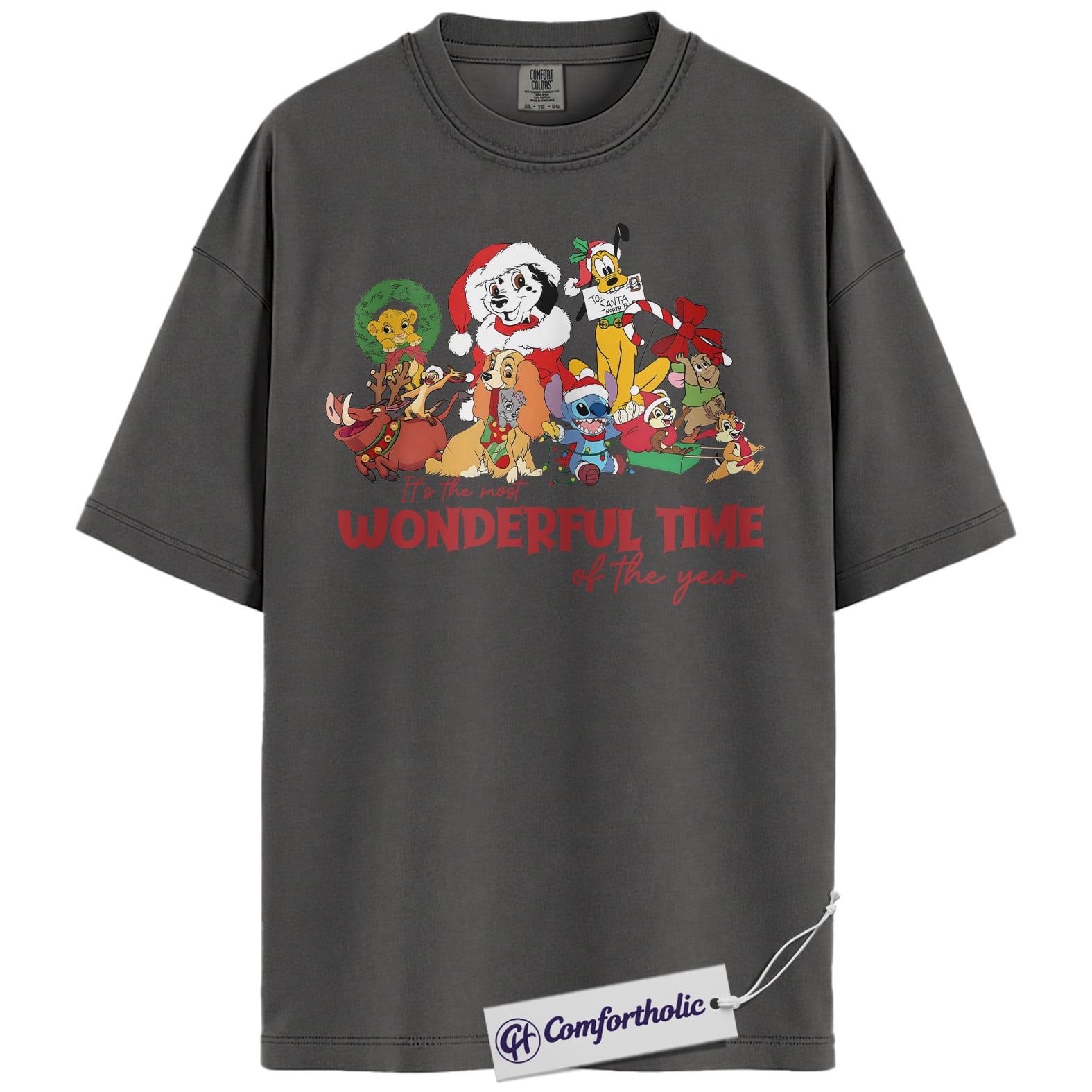 Disney Shirt, Christmas T-Shirt, Animated Graphic Tee, Christmas Comfort Colors Shirt - Image 3