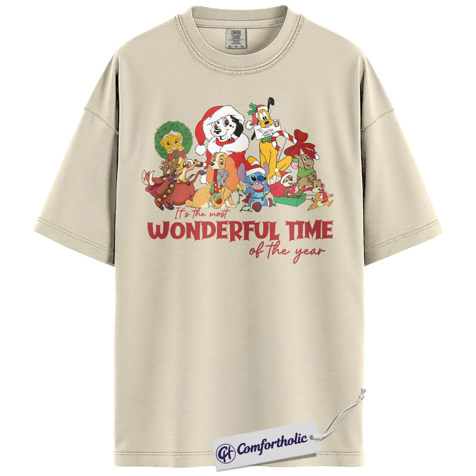 Disney Shirt, Christmas T-Shirt, Animated Graphic Tee, Christmas Comfort Colors Shirt - Image 4