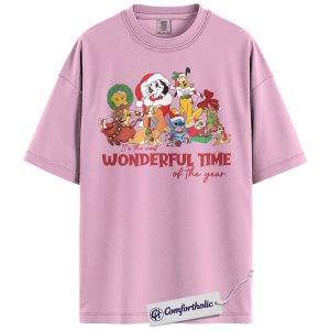 Disney Shirt, Christmas T-Shirt, Animated Graphic Tee, Christmas Comfort Colors Shirt