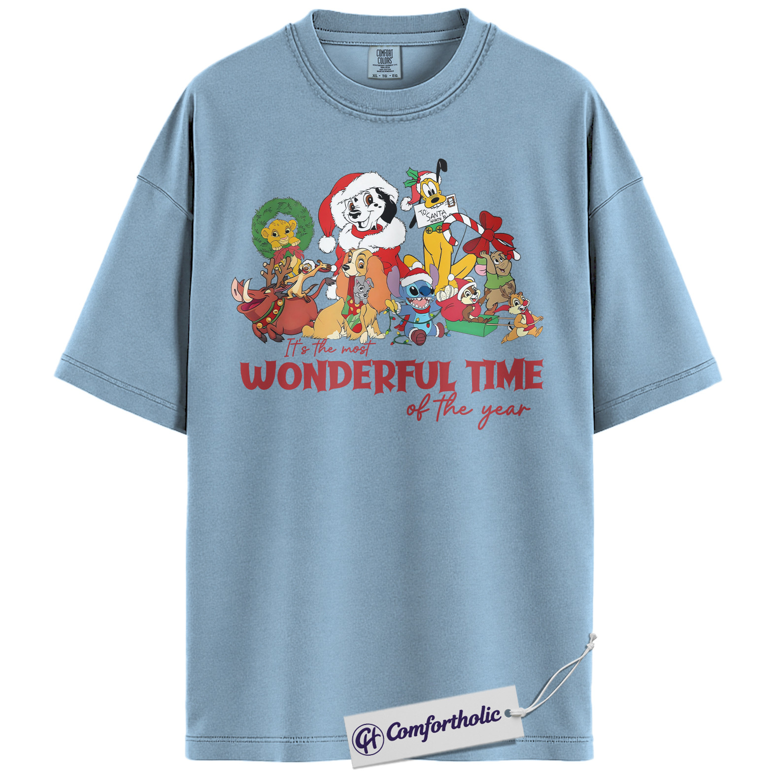 Disney Shirt, Christmas T-Shirt, Animated Graphic Tee, Christmas Comfort Colors Shirt - Image 6