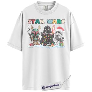 Alternative view of Star Wars Shirt, Christmas T-Shirt, Movie Graphic Tee, Christmas Comfort Colors Shirt