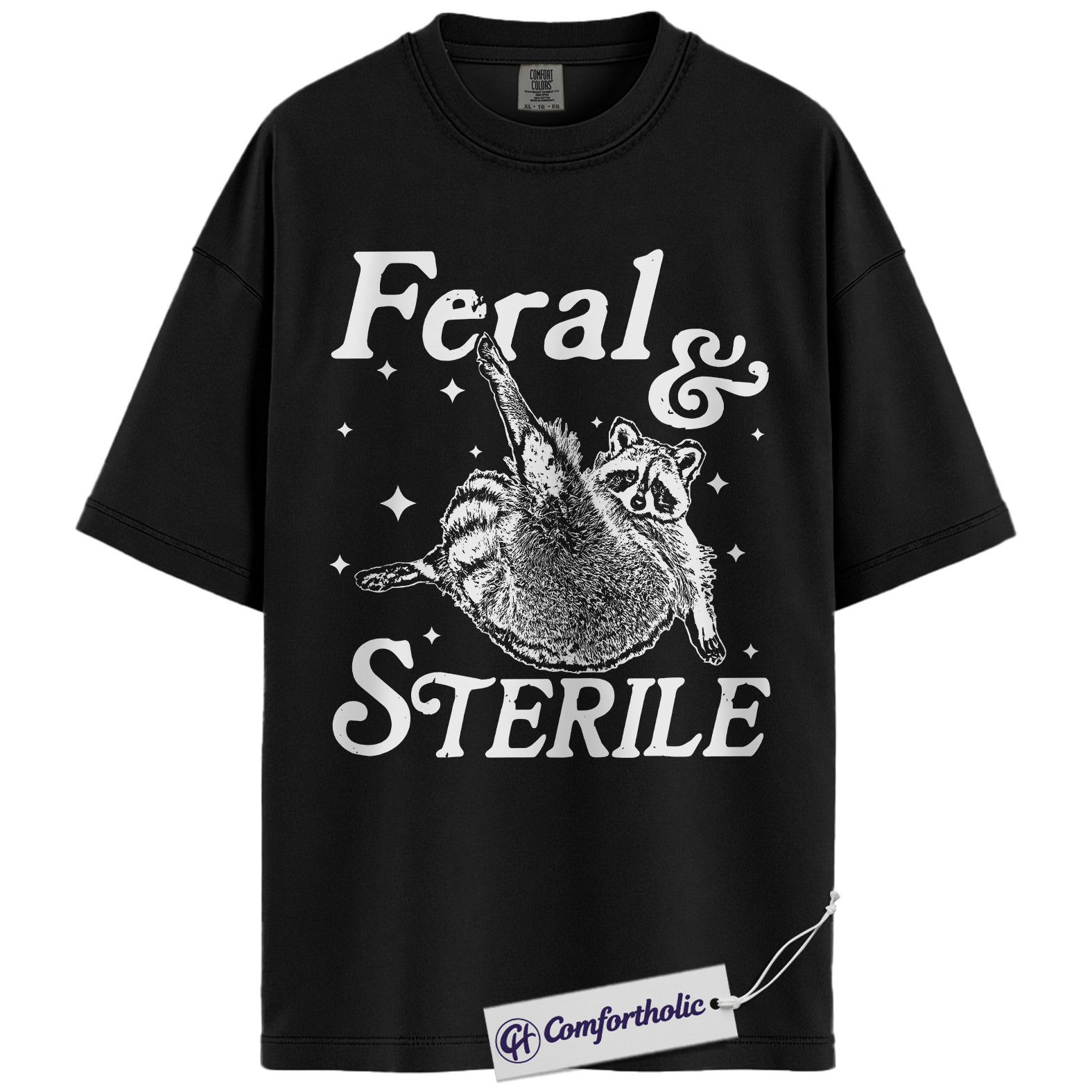 Feral and Sterile Shirt, Funny Raccoon Animal Rescue T-Shirt, Spay Neuter Awareness Graphic Tee, Gift for Animal Lovers, Comfort Colors Shirt - Image 3