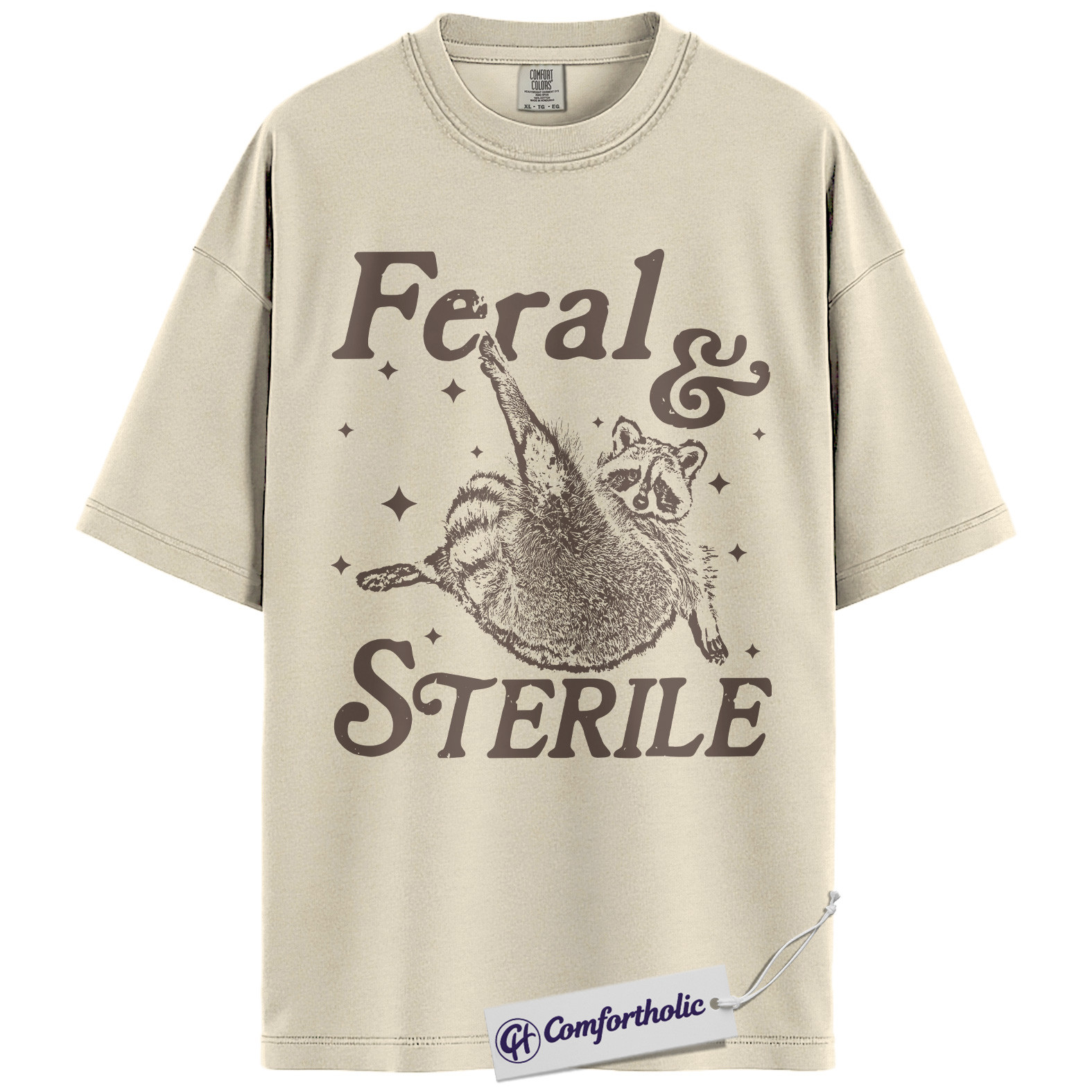 Feral and Sterile Shirt, Funny Raccoon Animal Rescue T-Shirt, Spay Neuter Awareness Graphic Tee, Gift for Animal Lovers, Comfort Colors Shirt