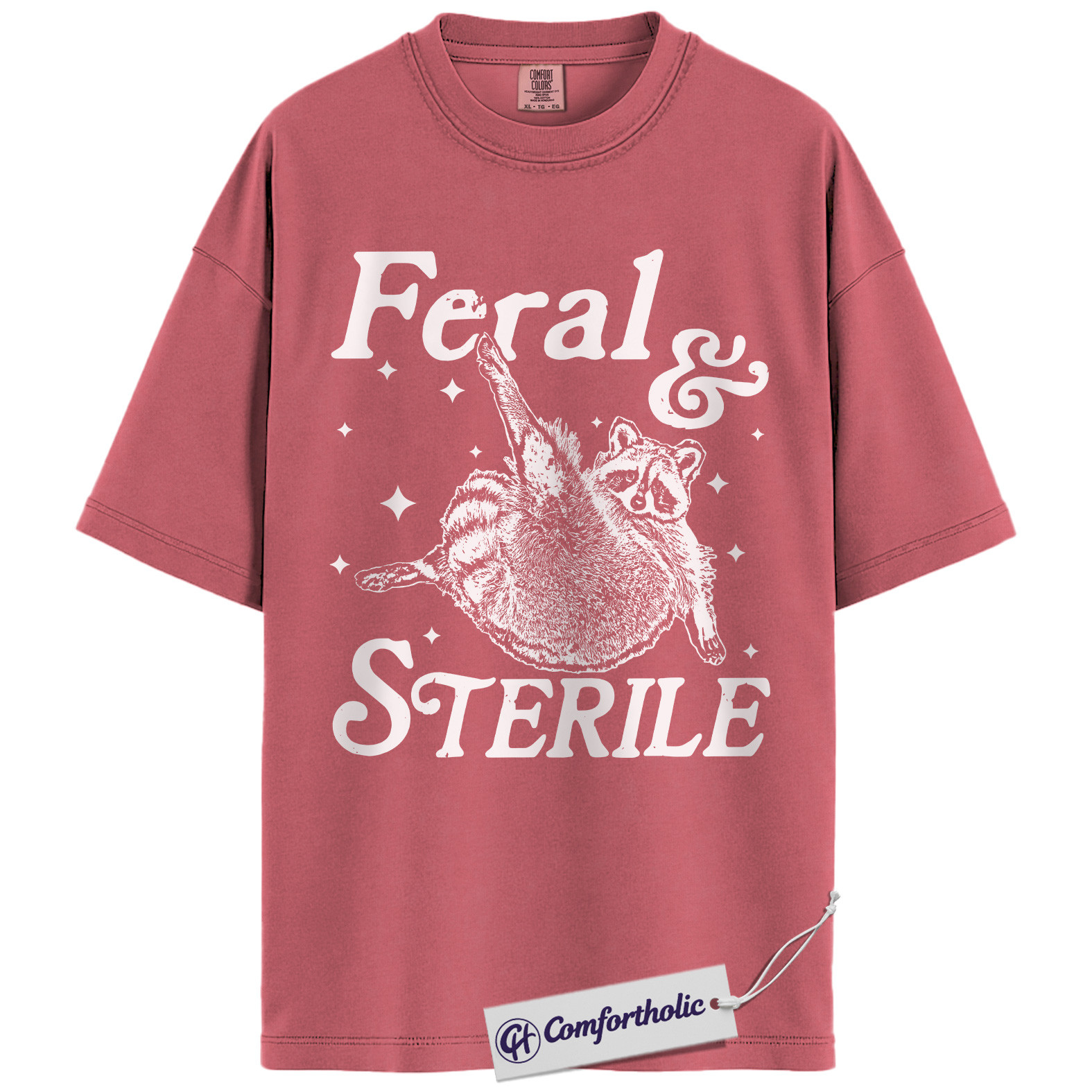 Feral and Sterile Shirt, Funny Raccoon Animal Rescue T-Shirt, Spay Neuter Awareness Graphic Tee, Gift for Animal Lovers, Comfort Colors Shirt - Image 9