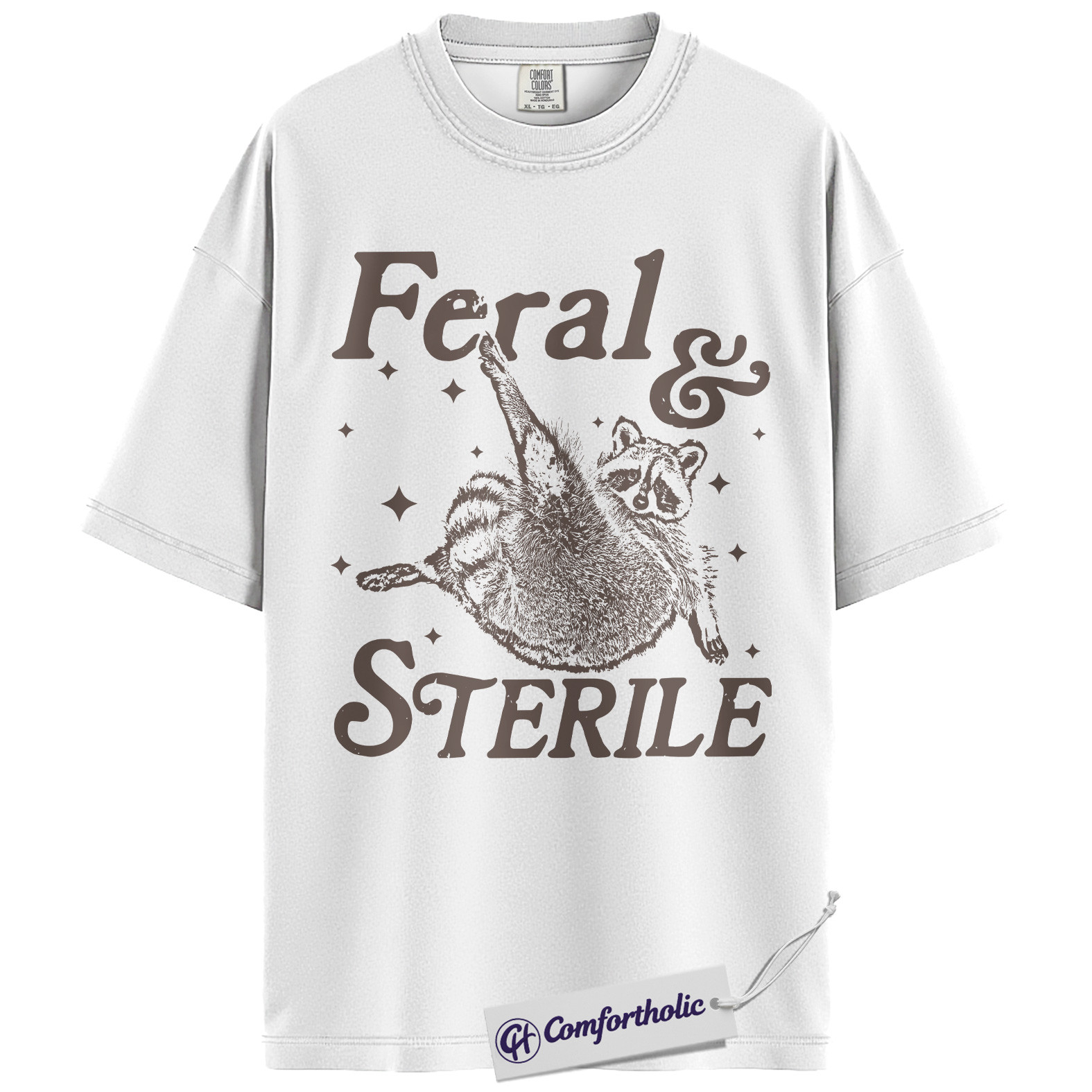 Feral and Sterile Shirt, Funny Raccoon Animal Rescue T-Shirt, Spay Neuter Awareness Graphic Tee, Gift for Animal Lovers, Comfort Colors Shirt - Image 2