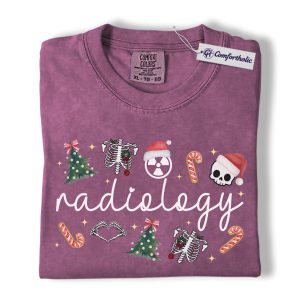 Radiology Christmas Shirt, Funny X-Ray Tech Holiday T-Shirt, Cute Rad Tech Graphic Tee for Medical Workers, Festive Gift for Healthcare Staff, Christmas Comfort Colors Shirt