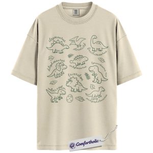 Dinosaur Species Shirt, Cute Doodle Dino T-Shirt, Preschool Teacher & Kids Learning Graphic Tee, Fun Gift for Dino Lovers, Comfort Colors Shirt