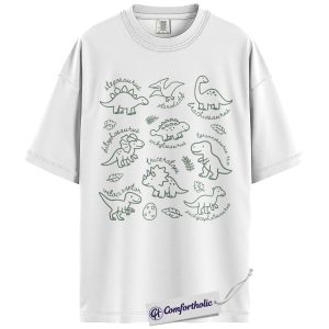 Alternative view of Dinosaur Species Shirt, Cute Doodle Dino T-Shirt, Preschool Teacher & Kids Learning Graphic Tee, Fun Gift for Dino Lovers, Comfort Colors Shirt