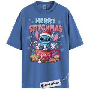 Lilo and Stitch Shirt, Christmas Shirt, Animated Graphic Tee, Comfort Colors Shirt