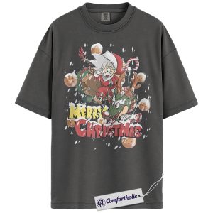 Alternative view of Son Goku Shirt, Shenron Shirt, Dragon Ball Shirt, Christmas Shirt, Anime Graphic Tee, Comfort Colors Shirt